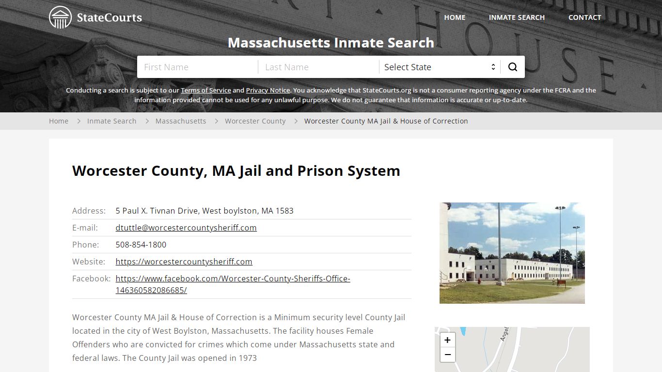 Worcester County MA Jail & House of Correction Inmate ...